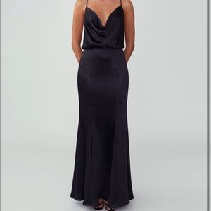 Fame and Partners Champagne Cowl Mermaid Maxi